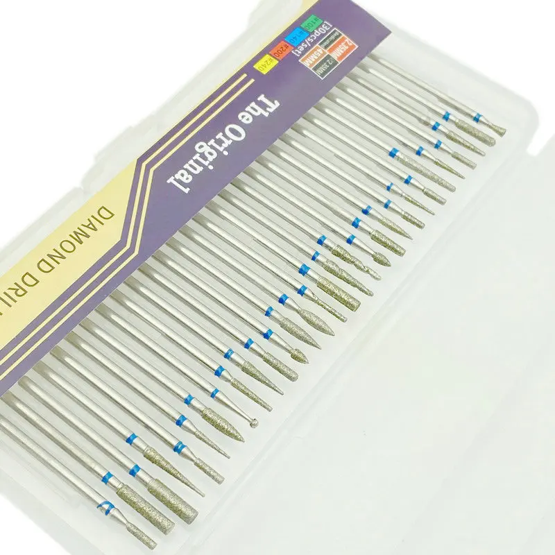 Набор Алмазных фрез для маникюра 30 шт. набор алмазных вращающихся зубных и