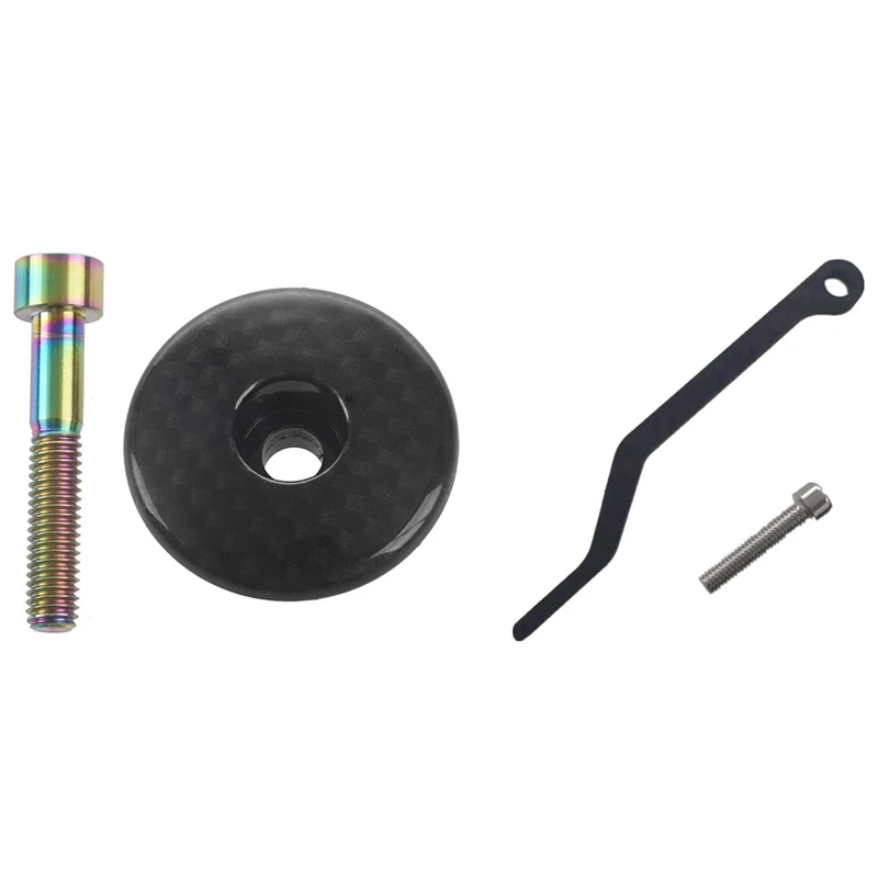 

1-1/8 дюймовая матовая углеволоконная велосипедная гарнитура с верхней крышкой титановый болт со стандартным стабилизатором цепи