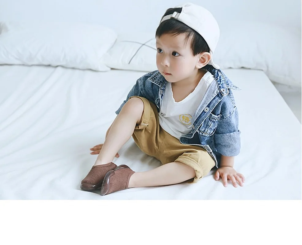 Носки для маленьких мальчиков и девочек Осенние нескользящие носки пола детская