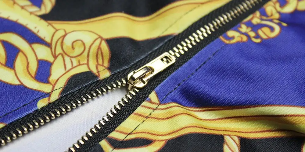 

Women Mid-Waist Long Jumpsuits Female Sexy Gold Chain Print Long Sleeve Fashion Skinny Long Jumpsuit Pantalones Siameses S-XL