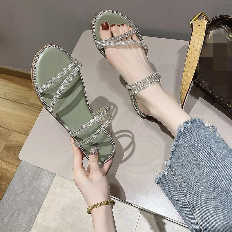 

Shoes Woman 2021 Slippers Summer Luxury Slides Jelly Flip Flops Pantofle Shale Female Beach Soft Designer Glitter New Sabot