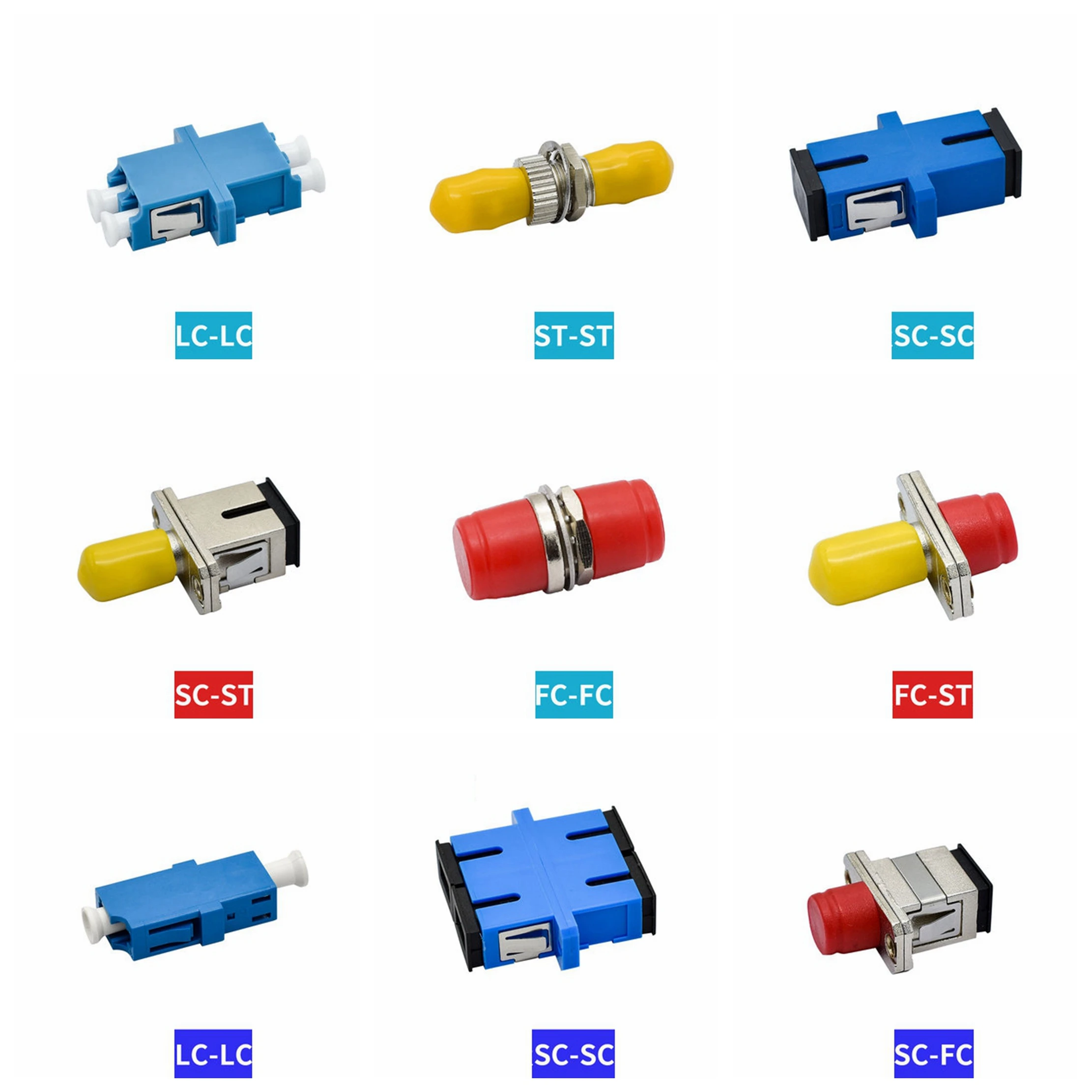 

20pieces/pack Optical Fiber Butt Joint Simplex SC Flange FC LC ST Coupler Carrier Grade Optical Brazing Connector DIY Adapter