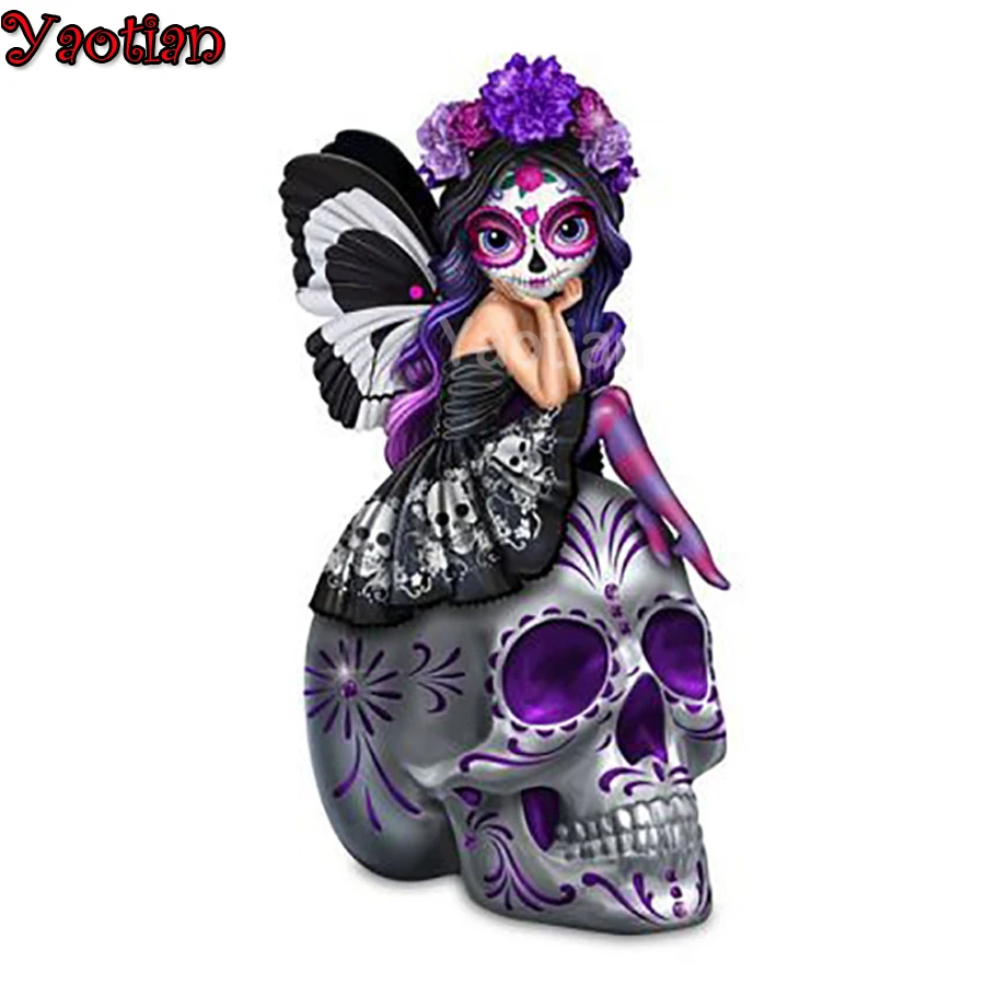 

5D DIY Diamond Painting cross stitch skull butterfly fairy elf mosaic full square/round diamond embroidery rhinestone painting