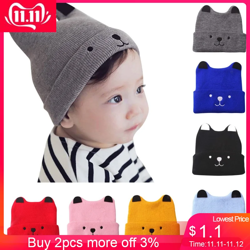 MUQGEW Toddler Children Kids Girl&ampBoy Baby Cartoon Bear Warm Crochet Knit Hat Beanie Cap teddy bear Knitted #EW | Детская одежда и