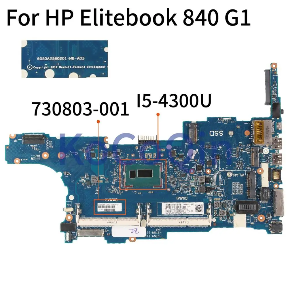 

Материнская плата для ноутбука HP Elitebook 730803 730803 G1 6050A2560201-MB-A03 Core SR1ED, KoCoQin 501-001 840-850