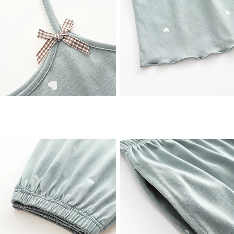 Пижамный комплект Женский хлопковый одежда для сна с V-образным вырезом и