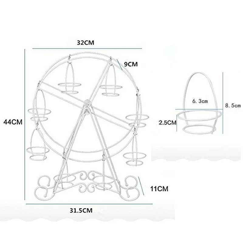 

Ferris Wheel Shaped Cake Storage Rack 8 Cups Rotating Cakes Display Holder Wedding Birthday Party Decoration DIY Baking Supplies