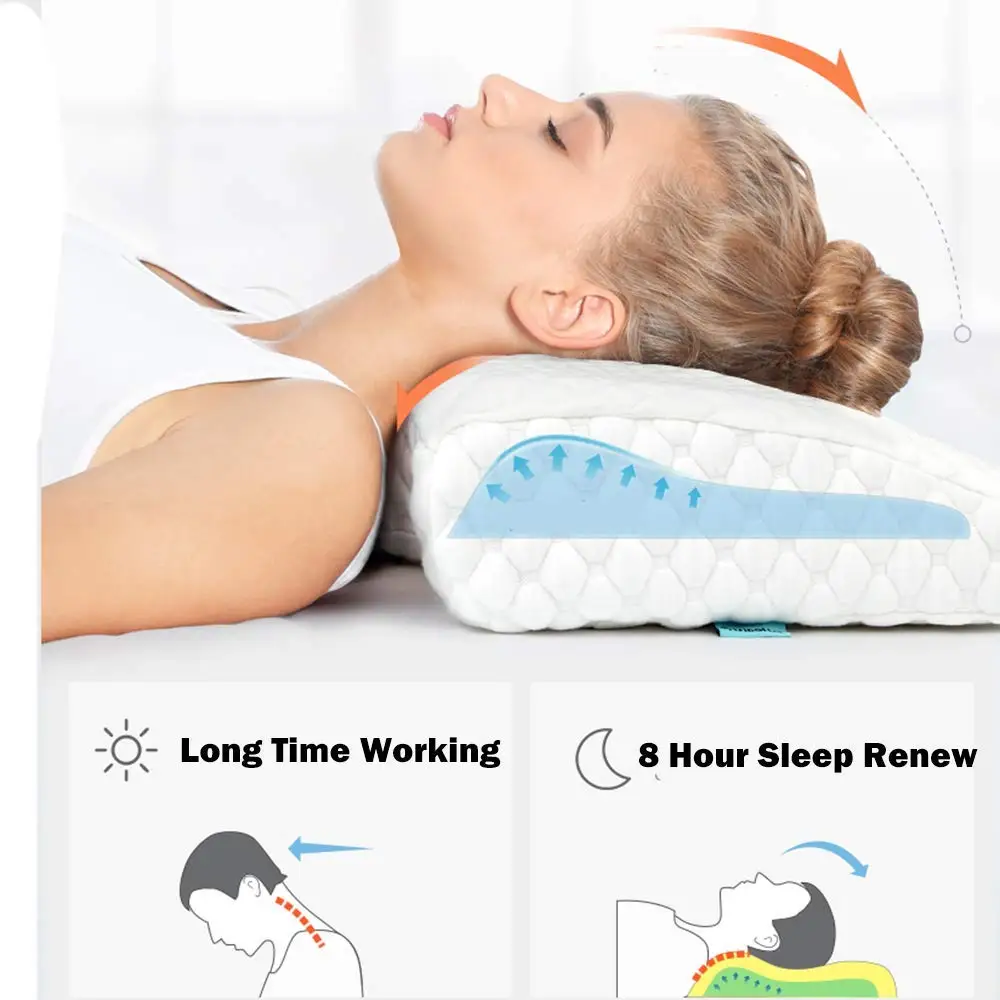 Ортопедическая подушка с эффектом памяти латексная мягкая поддержкой спины