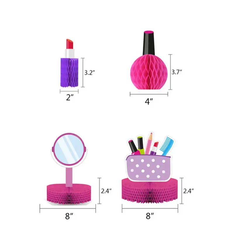 Spa Makeup Birthday Party Supplies Make up Disposable Tableware Plates Cups Napkins Balloons More for Girls Decoration set | Дом и сад