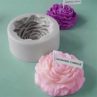aromatherapy candle mold color peony resin silicone plaster flower art deco homeware chocolate fudge jelly cake jewelry
