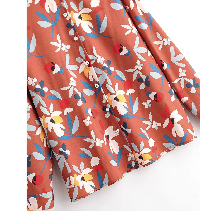 

YNZZU 2020 Spring Chic Floral Print Women Tops and Blouses Elegant Single Breasted Blouse Shirt ropa mujer Streetwear AT485