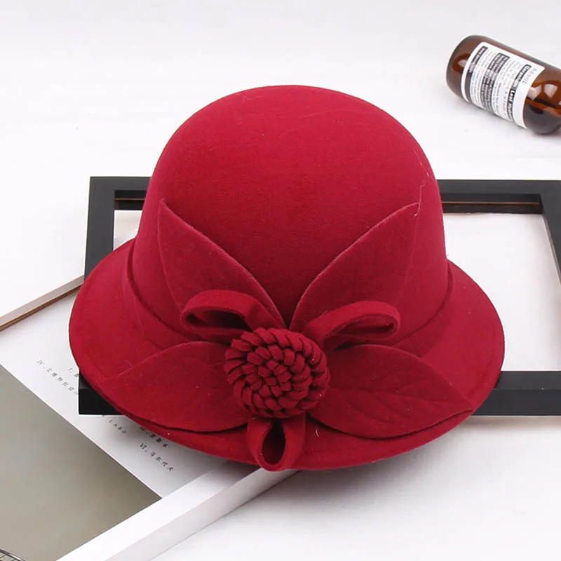 FS широкий полями шерсть фетр Клош Дерби котелок шляпа осень зима элегантный