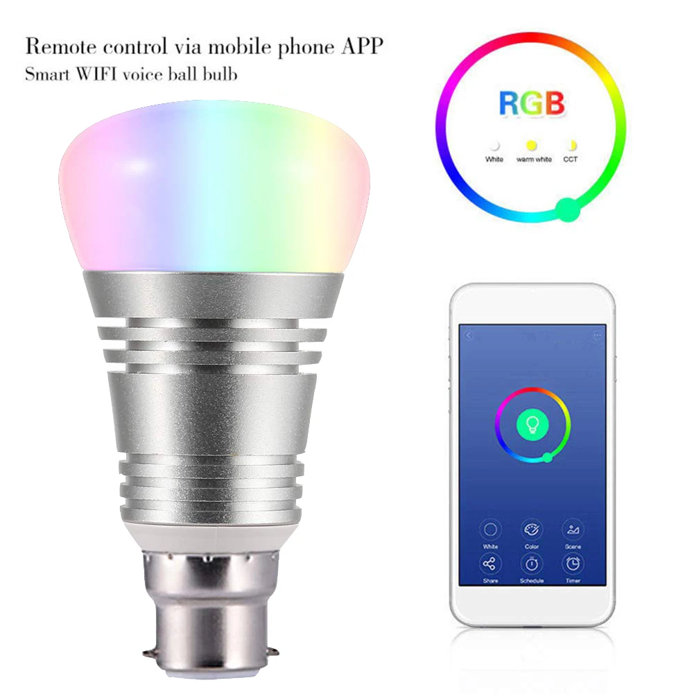 Умная светодиодсветильник лампа B22 12 Вт 16 миллионов цветов 120 Вт|Светодиодные