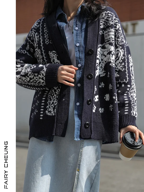 

Женский винтажный вязаный кардиган, пальто на осень и зиму