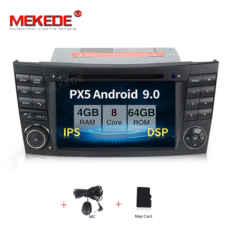 MEKEDE Android 9,0 ips DSP сенсорный автомобильный dvd-плеер с экраном для Mercedes Benz E-Class W211 E200 E220 E300 E350 четырехъядерный Wifi радио - Цвет: 64G CAR DVD