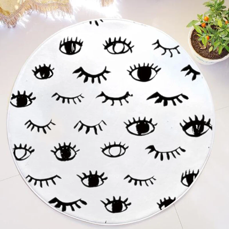 Милый мультяшный круглый ковер для ресниц и детской комнаты современный зоны