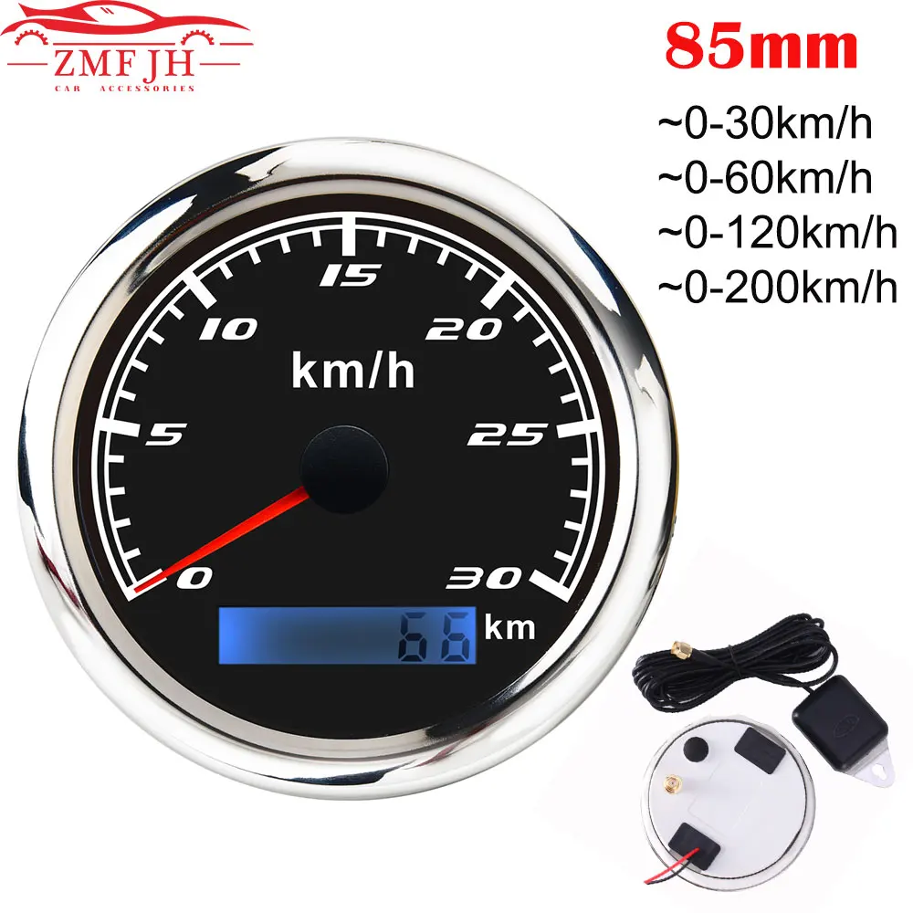 Новый 85 мм GPS Скорость ometer датчик с антенна 30/60/120/200 км/ч Нержавеющая сталь