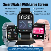 long battery smart watch 1 69 screen sport men women weather display calorie consumption heart rate monitor smartwatch android