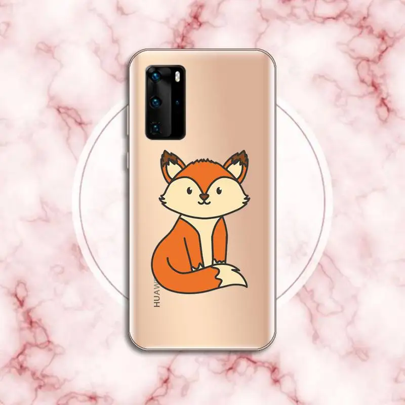 

Fox cartoon animal sly Phone Case Transparent for Huawei P honor 8 10i 20 30 40 smart 2019