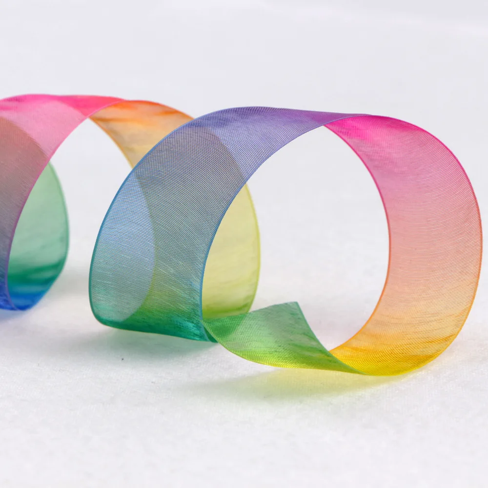 5 ярдов прозрачная лента из снежной пряжи с радужным градиентом украшение для