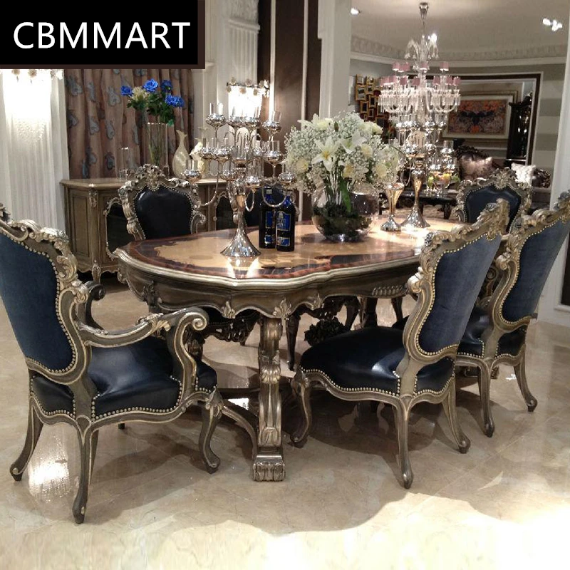 Роскошный Новый дизайн столовая мебель из цельного дерева стол для столовой