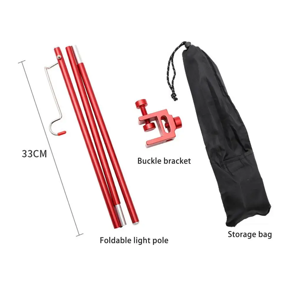 

Outdoor Portable Folding Aluminum Alloy Small Light Pole Tri-fold Inserting The Ground Small Lamp Holder Camp Light Bracket