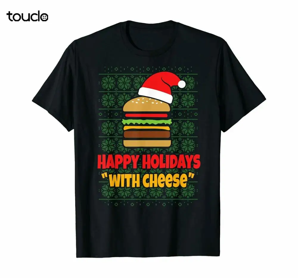

Happy Holidays with Cheese. Christmas cheeseburger gift. T-Shirt