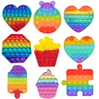 Радужная пузырьковая игрушка для детей, игрушка-антистресс, сжимаемая игрушка