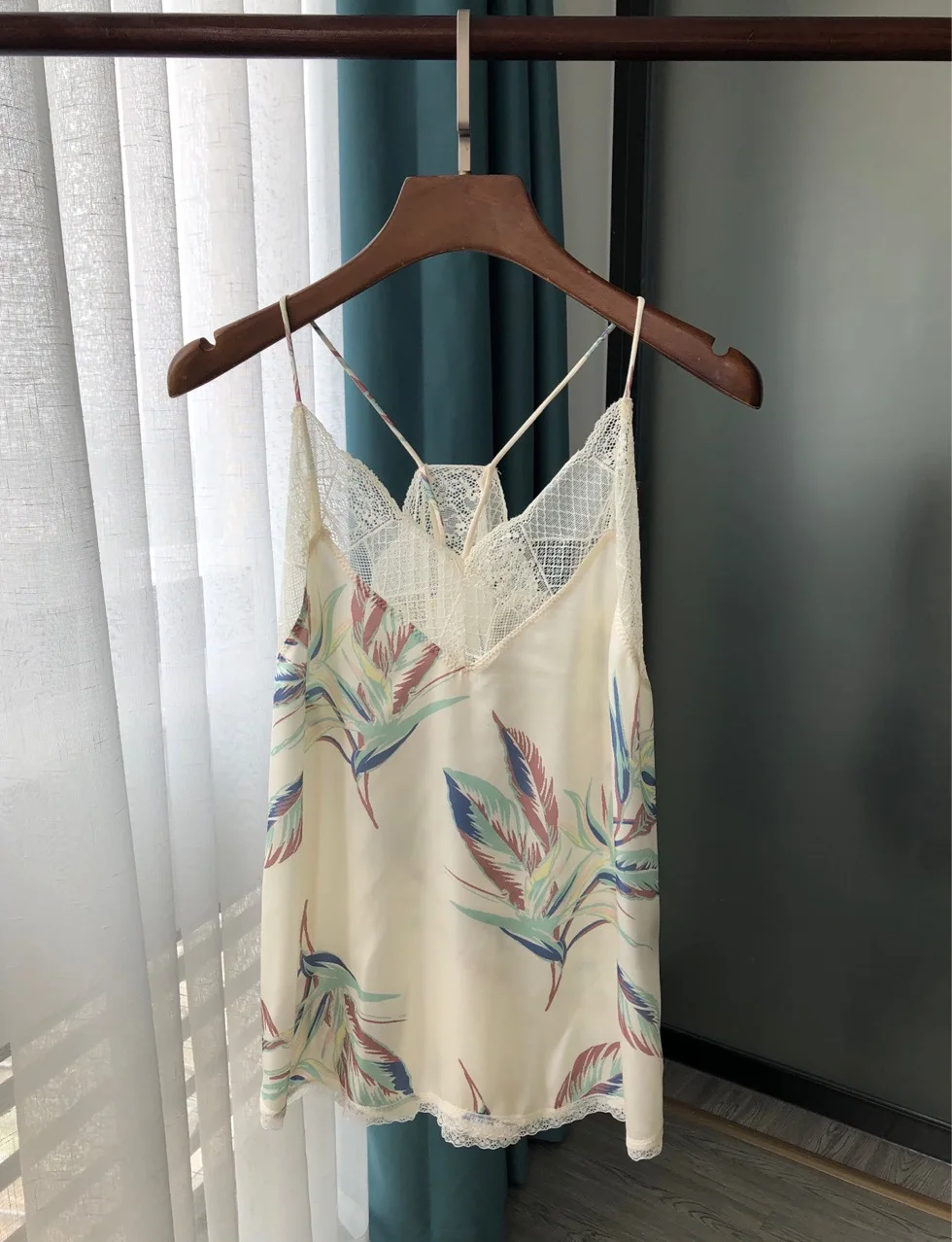 Новинка 100% привлекательный кружевной женский топ без рукавов из вискозы с V