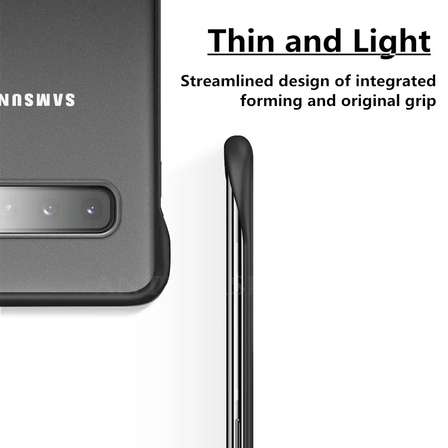 Безрамное Прозрачный матовый чехол для samsung Galaxy S10 S9 S8 плюс S7 Edge Note 9 10 Pro A70 A50 A30 A7 жесткий поликарбонатный чехол-крышка