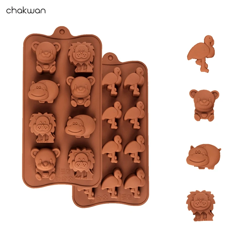 3D силиконовая форма для шоколада животная торта и печенья выпечки флип леденец