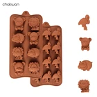 3D силиконовая форма для шоколада в виде животных Форма для торта и печенья выпечка флип сахарные конфеты силиконовый кролик Рыба Медведь птица формочка динозавр