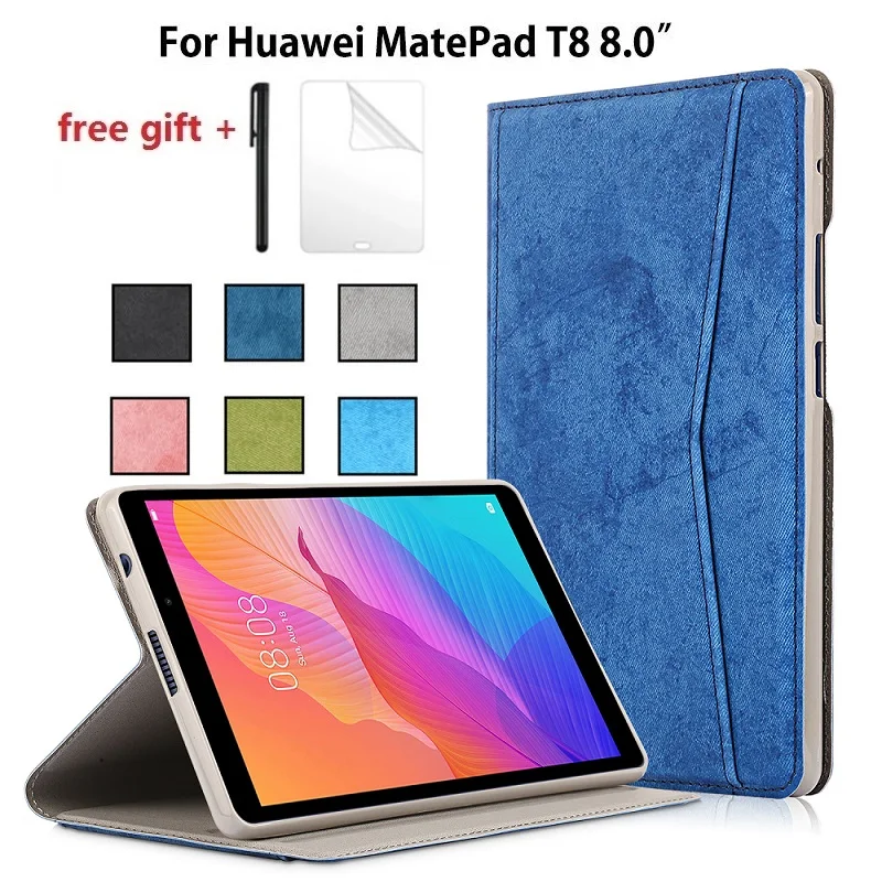 

Case for Huawei MatePad T8 8.0 Inch Case Cover Kobe2-L03 KOB2-L09 Funda Coque Tablet Soft Silicone Stand Shell Capa Wallet Slots