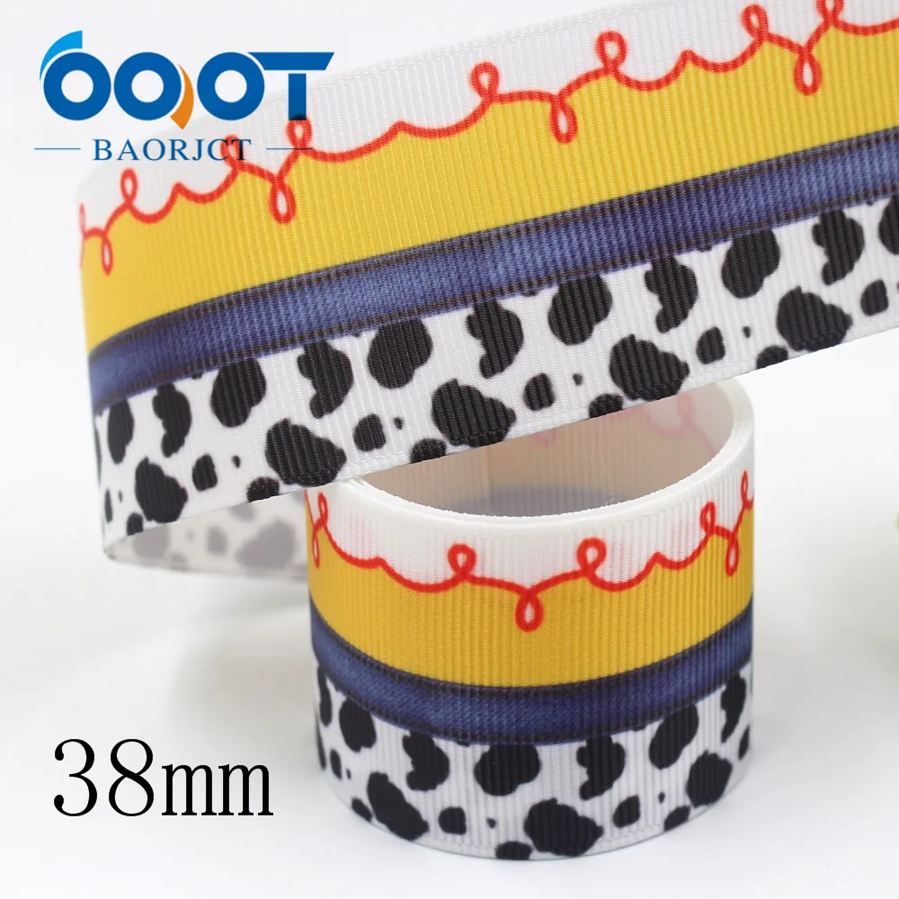 OOOT BAORJCT I-19809-1873 38 мм 10 ярдов мультфильм термопечать ленты grosgrain ремесла Лук cap DIY