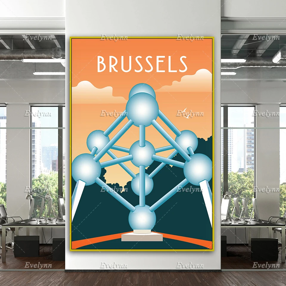 

Brussels Travel Poster, Brussels Travel Print, Brussels Wall Art, Belgium Poster, Belgium Print,Home Decor Canvas Unique Gift