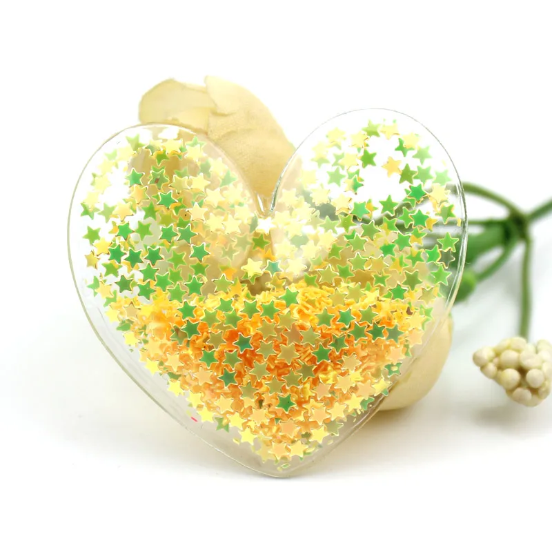 Yellow 10 шт., 5*4,7 см, ПВХ, сердце, прозрачное, блестящее, сердце, течёт, аппликации для детей, BB клип и DIY Аксессуары для головных уборов - Цвет: Yellow