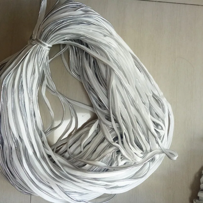 Оптовая продажа белая серебристая лента с косым шнуром швом Размер 10 мм x 100 ярдов