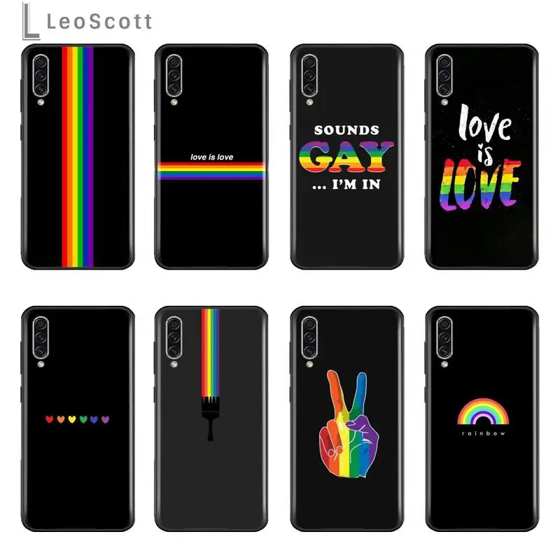 Мягкий резиновый Чехол Rainbow Pride для телефона Samsung S6 S7 edge S8 S9 S10 e plus A10 A50 A70 note8 J7