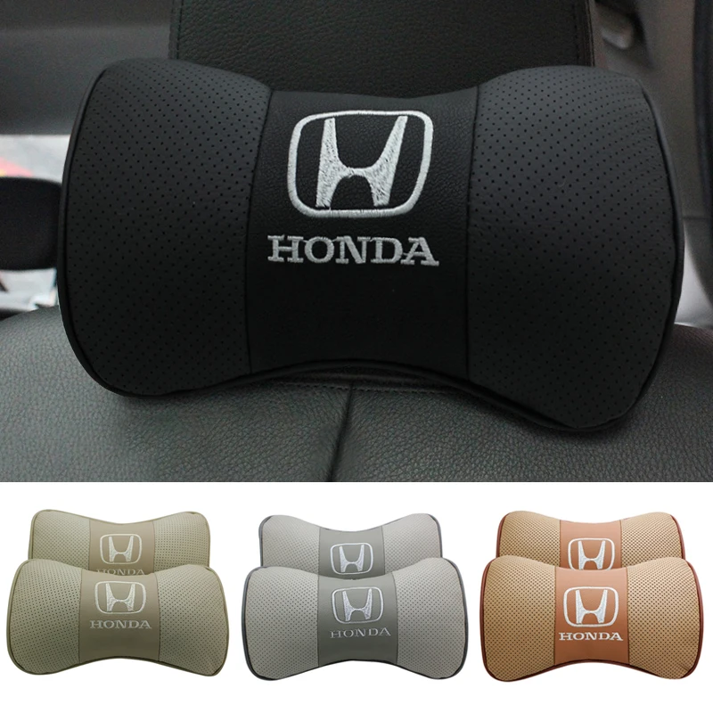 

Кожаная подушка на подголовник автомобильного сиденья для Honda Mugen Civic City, подходит для Jade CRV Greiz Elysion Crosstour Avancier, автомобильные аксессуары