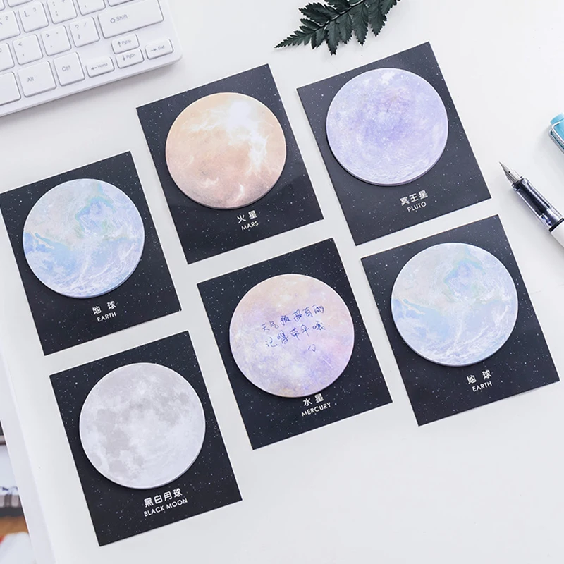 

30 шт./упак. 2021 Планета Земля Pluto Moon Mini Memo Pad N Times Sticky Notes School Supply наклейка-закладка