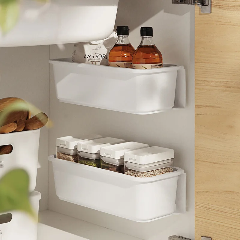 

Kitchen Under Sink Storage Box Rack Wall Hanging Organizer for Spices Drawer Shelf Bottles Holder Cabinet Closet Box