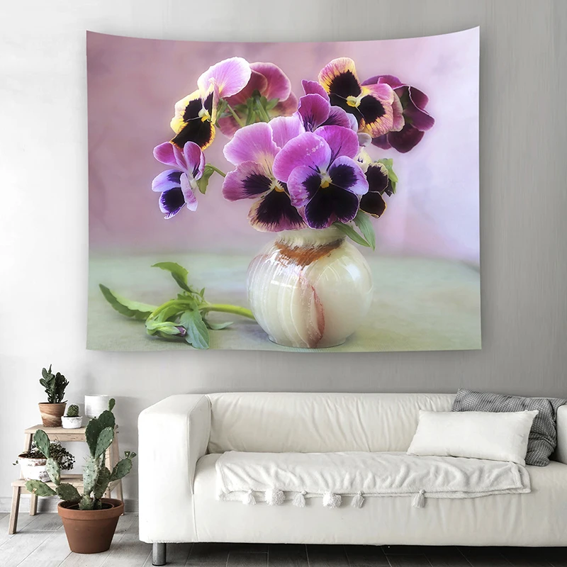 Цветы Картина маслом гобелен Индия Мандала в богемном стиле декоративная