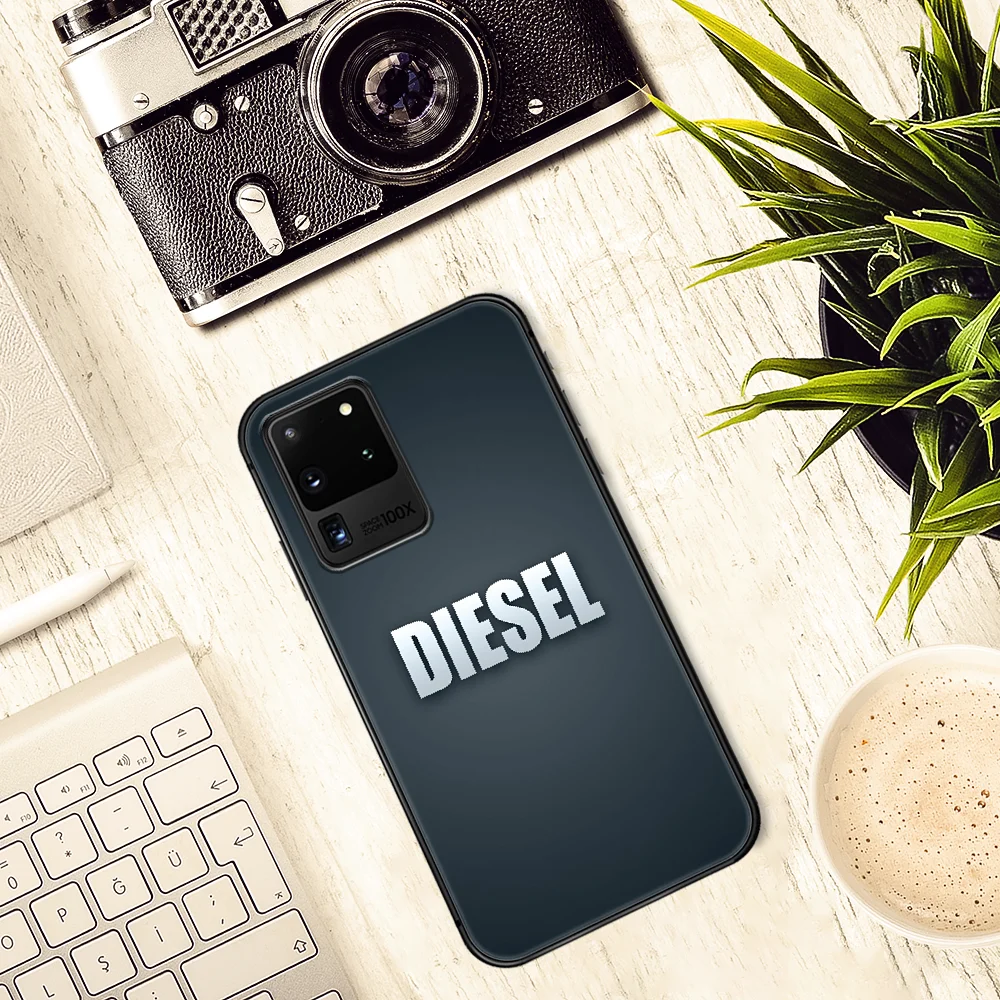 

Italian fashion brand Diesel Phone Case Cover Hull For Samsung Galaxy S 7 8 9 10 e 20 FE edge uitra plus Note 9 10 20 black Cell