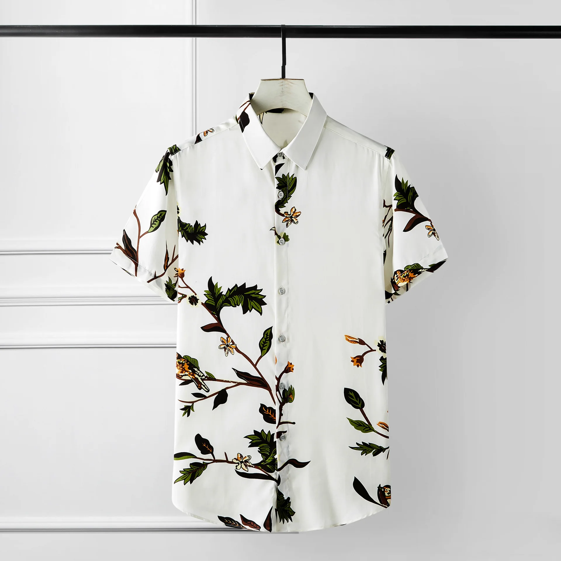 Minglu бамбуковое волокно мужские рубашки роскошные Цифровые повторяющиеся