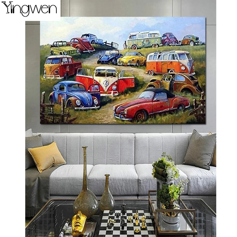 

5D Diamond Painting Full Car Bus Open Country Landscape Home Decoration DIY Beads Embroidery Handcraft Art Pictures Mosaic Gift