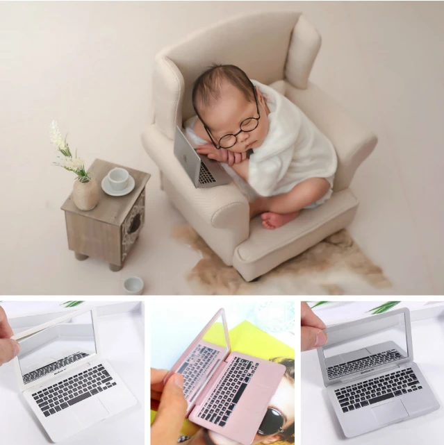 

Photography Prop Mini Laptop Newborn Baby Shoot Accessory Creative Props Baby Modern Theme Photography Decoration Novel Ornament