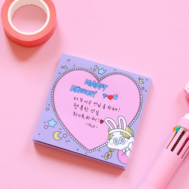 1 книжка милая мультяшная девушка Стикеры для заметок карманный блокнот записей