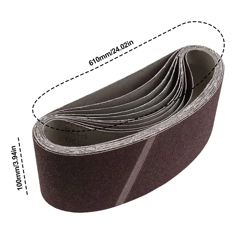 

10Pcs 100x610mm Sanding Belts Sandpaper Abrasive Bands for Sander Power Rotary Tools for Dremel Accessories
