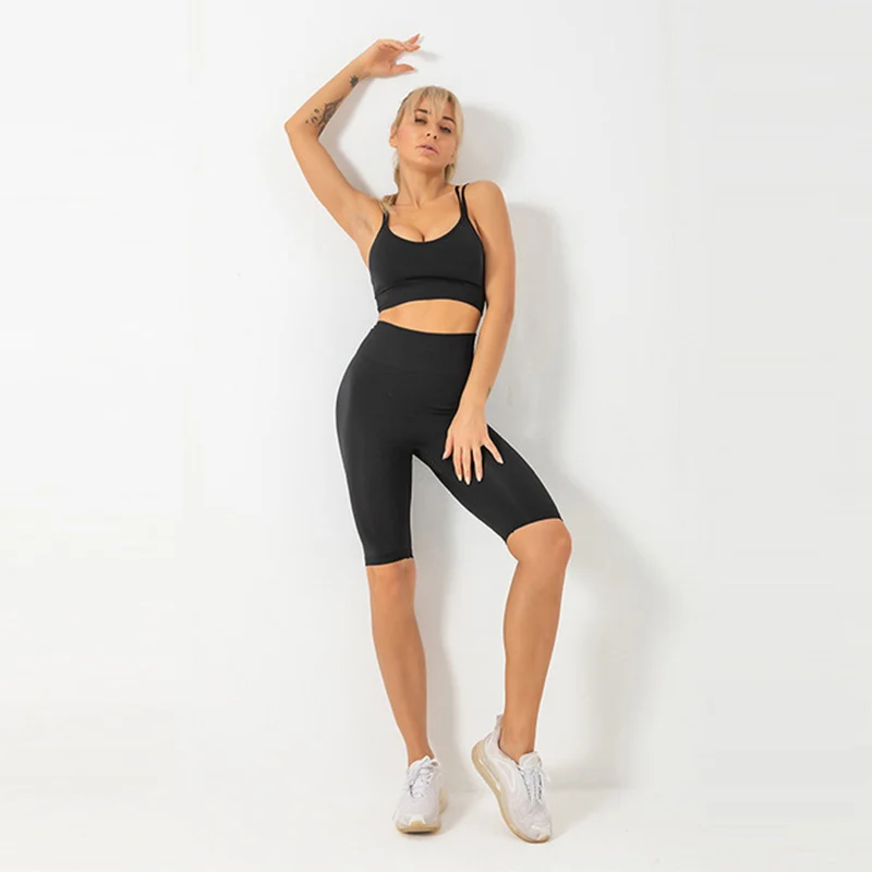

Sport Yoga Shorts 2 Pieces Yoga Set Sports Bra Suits Plus Size Women Clothing Woman Outfits Tracksuit Women's Summer Suit