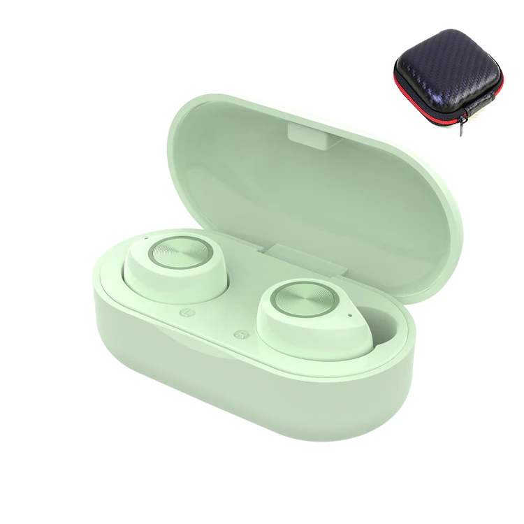 Green with box TW60 TWS беспроводные наушники Bluetooth 5,0 Hi-Fi стерео гарнитура сенсорное управление Handsfree Мини наушники встроенный HD микрофон для женщин и девушек - Цвет: Green with box